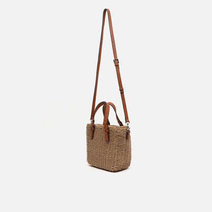 Nella Raffia-Effect Tote Bag