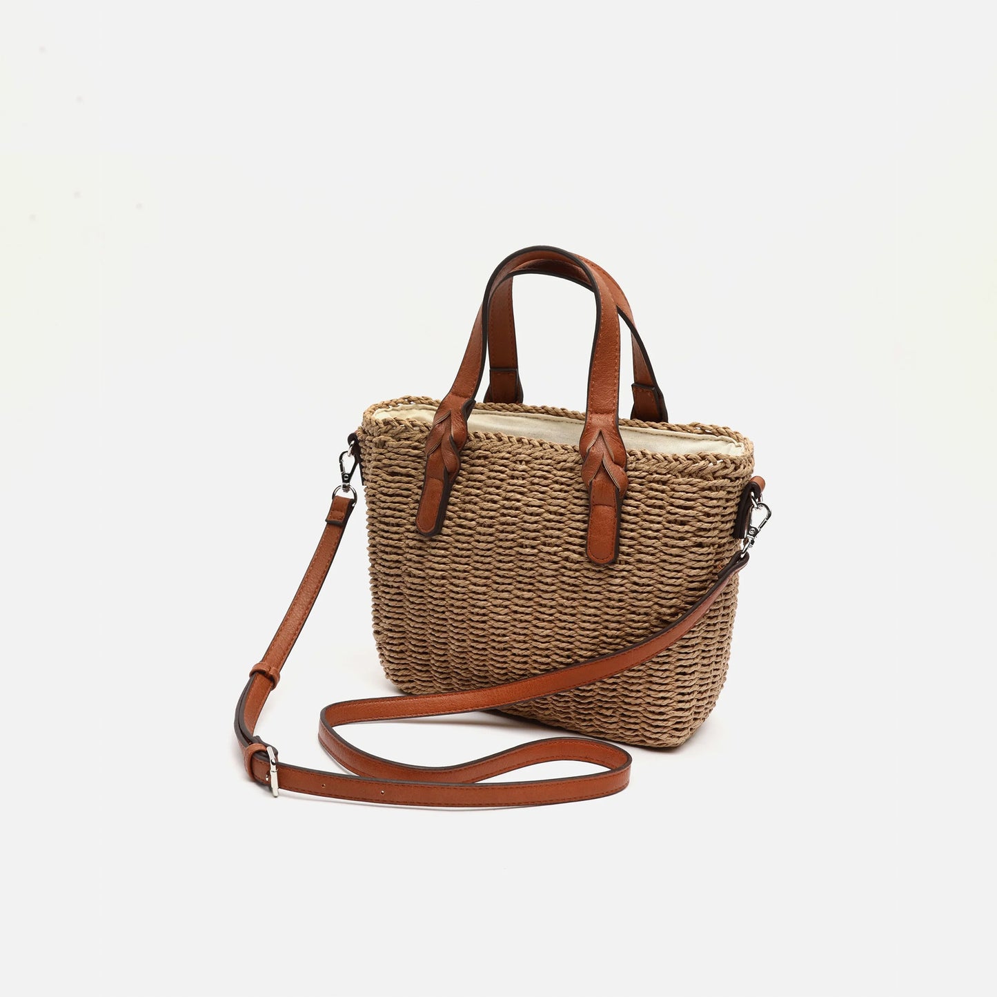 Nella Raffia-Effect Tote Bag