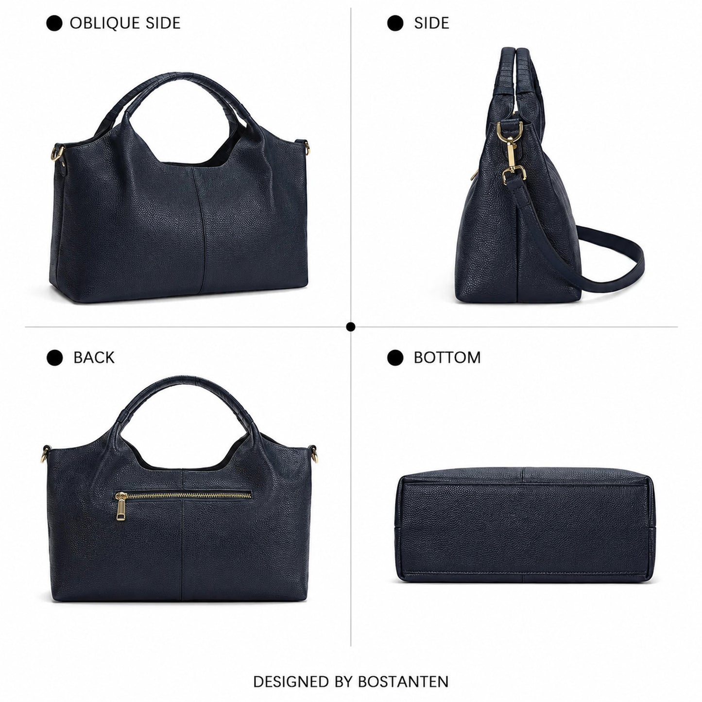 Estley Genuine Leather Satchel Tote