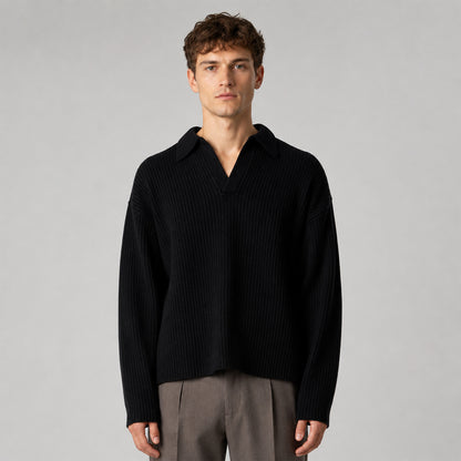Beckett Oversized Cotton V-Neck Sweater