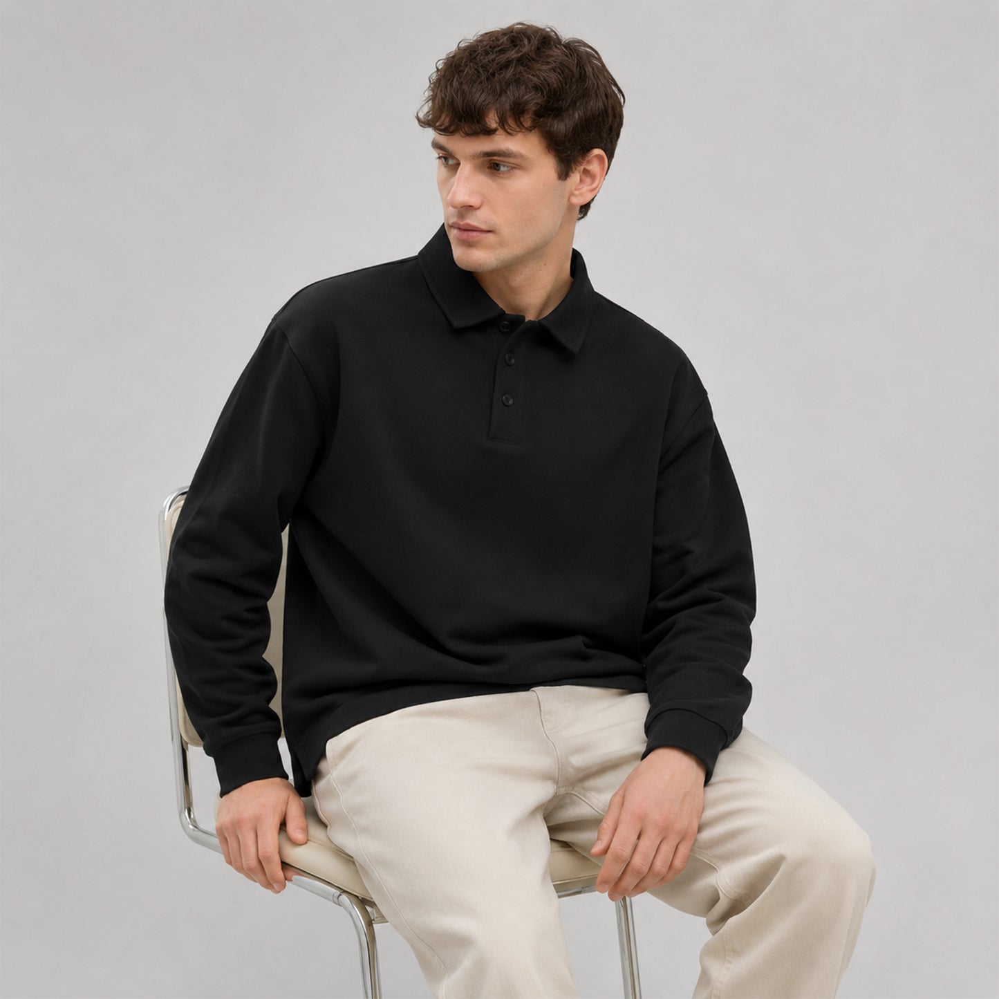 Rowan Oversized Long-Sleeve Polo