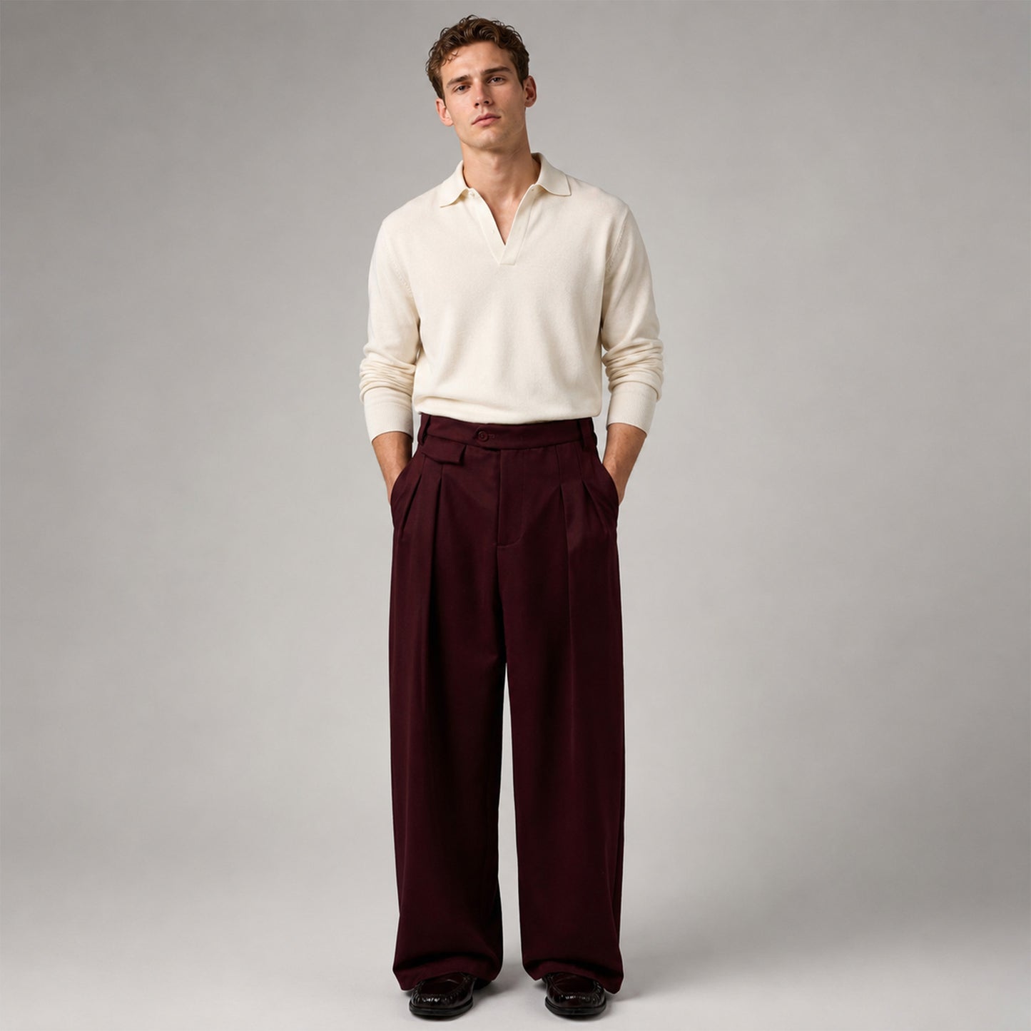 Torren Pleated Loose-Fit Pants