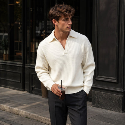 Beckett Oversized Cotton V-Neck Sweater
